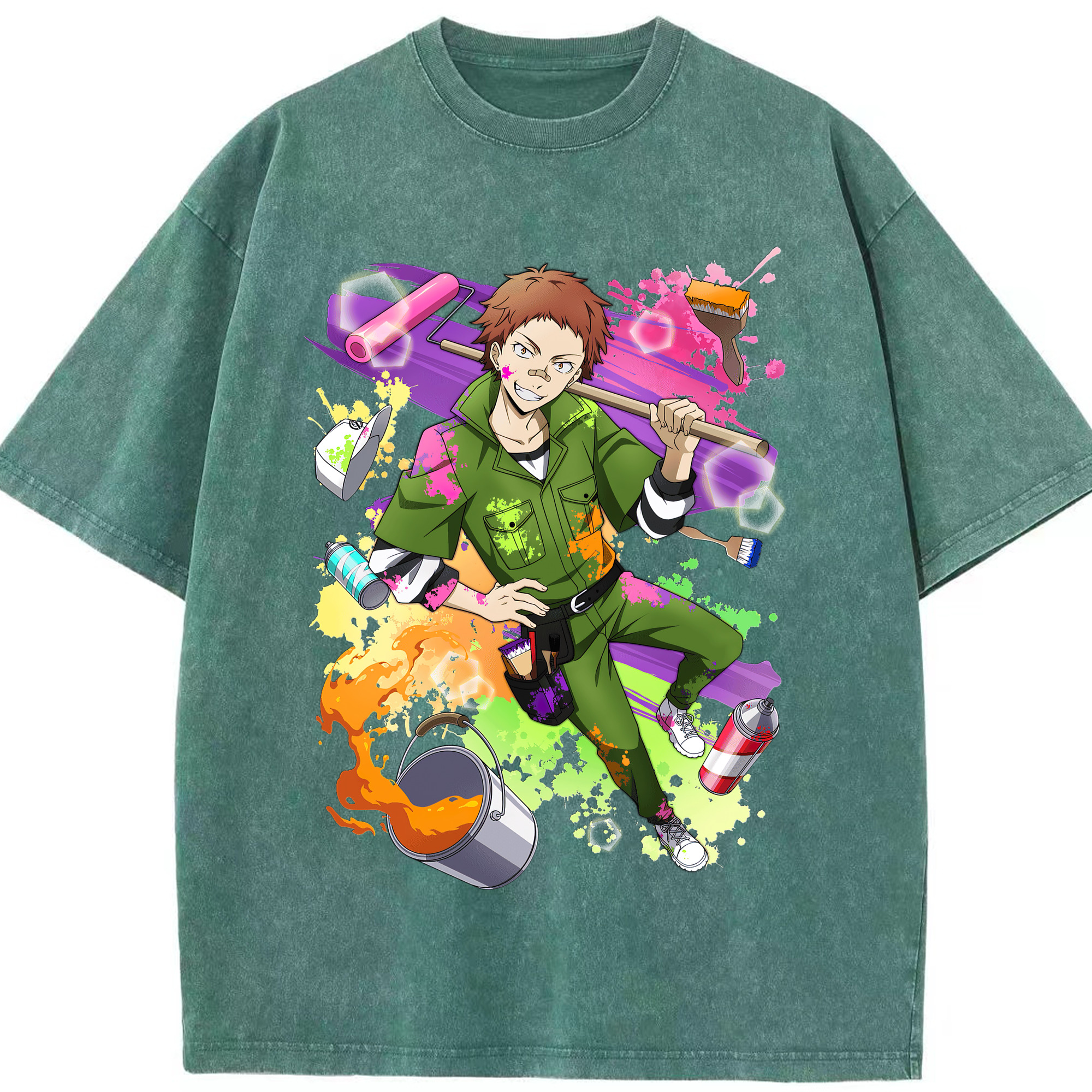 （画像用） 文豪ストレイドッグス Bungo Stray Dogs 綿100% ヴィンテージ風 半袖Tシャツ（フロントプリント）